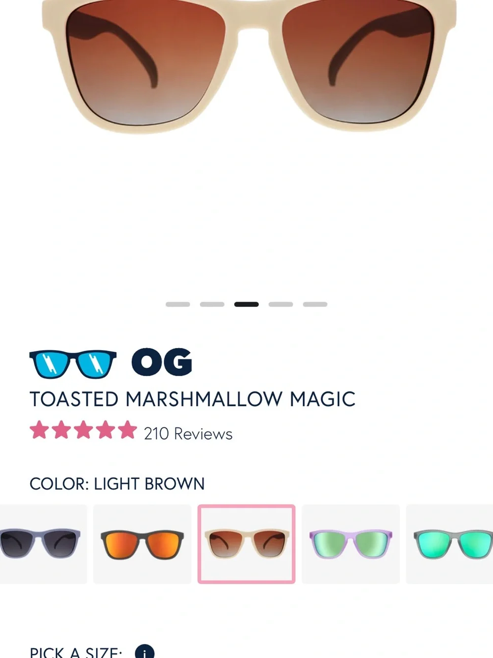 Goodr OG Toasted Marshmallow Magic with Best Case Scenario Hard Case